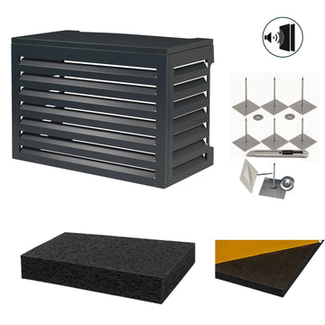 Geluidsdempende omkasting warmtepomp en airco Small Antraciet (1000x700x500mm)