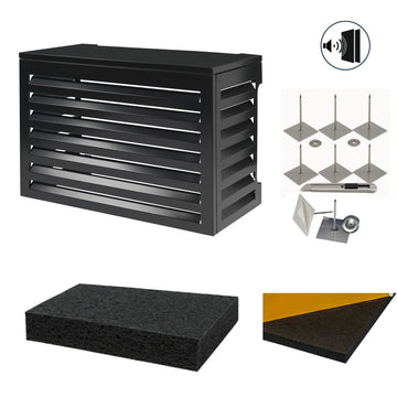 Geluidsdempende omkasting warmtepomp en airco Medium Zwart (1100x800x550mm)