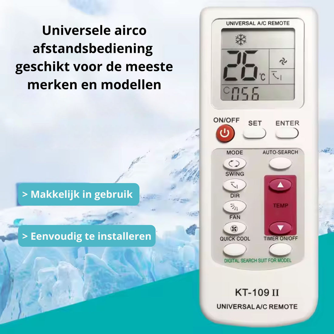 Universele airco-afstandsbediening KT-109II